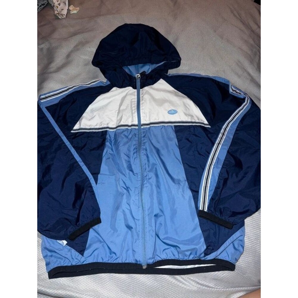 Vintage retro 90s y2k navy zip up athletic sportswear streetwear windbreaker